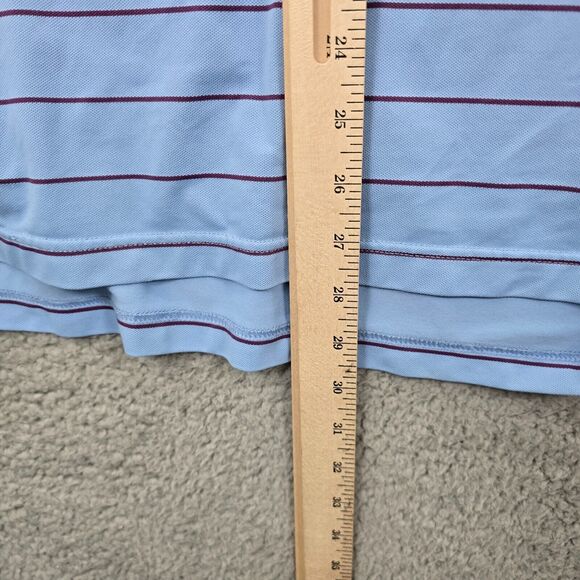 Peter Millar Polo Shirt Men's Blue & red Stripes Summer Comfort Golf Size L - Picture 9 of 11